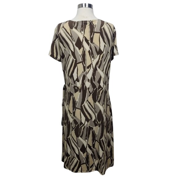 NWT Attention Faux Wrap Dress Size Large – Abstract Print Short Sleeve Stretch - Picture 4 of 10
